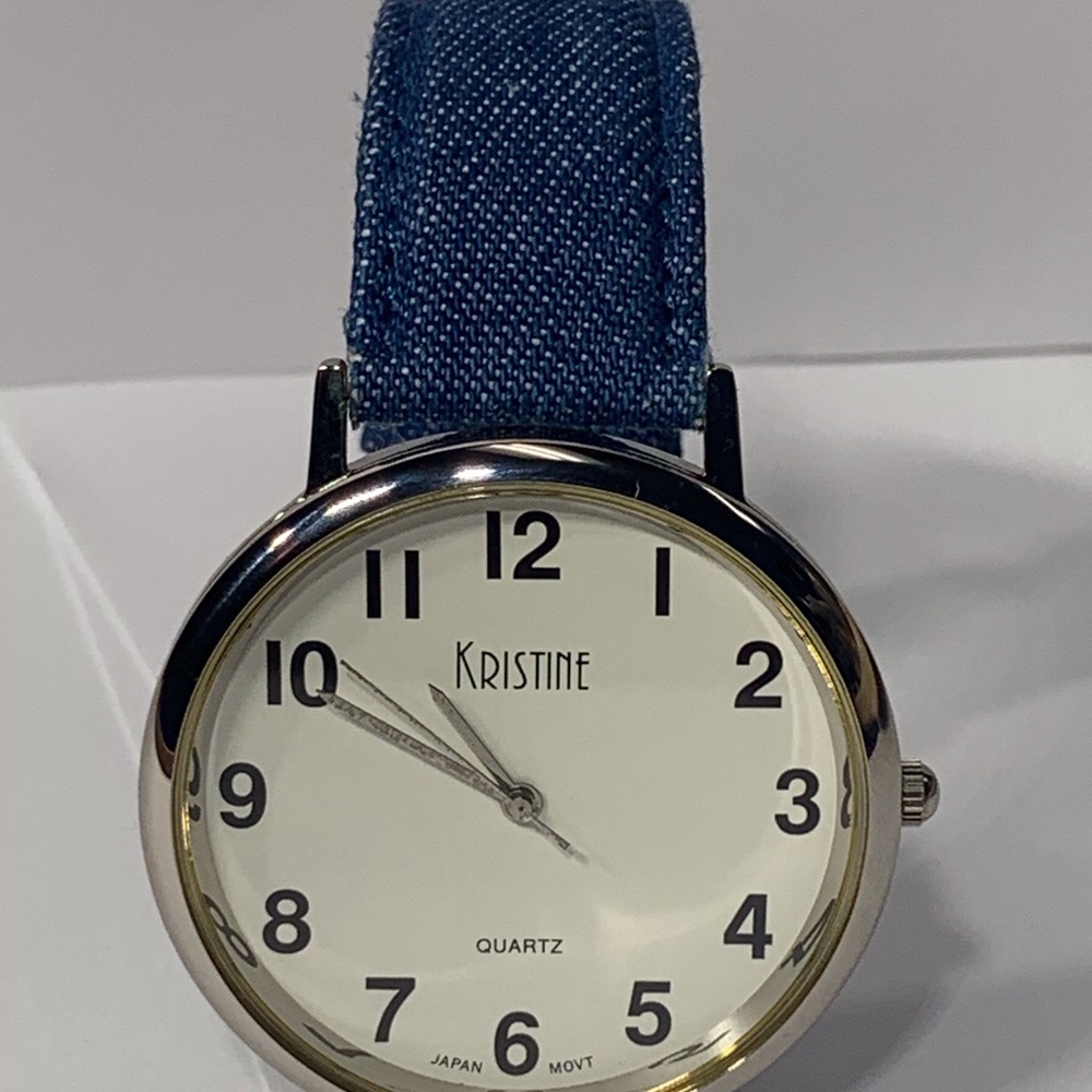 New denim blue watch silver gold